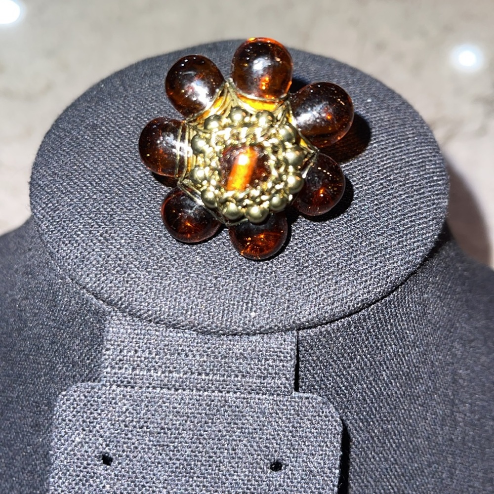 Artisan Made Large Statement Flower Ring Gold Twi… - image 4